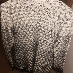 Large Black and White Ombre Cardigan